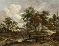 Meindert Hobbema - Landscape with a Footbridge